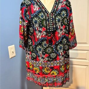 Vibrant Floral Tunic Top